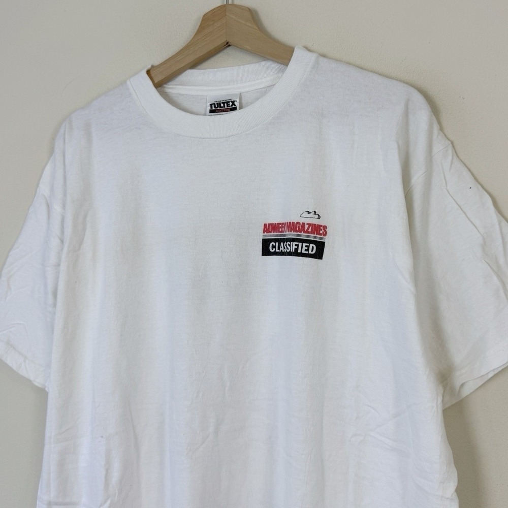 Vintage 90's Human Resources The Hire Adweek Magazines Comic Art White Tee Shirt - Picture 4 of 5